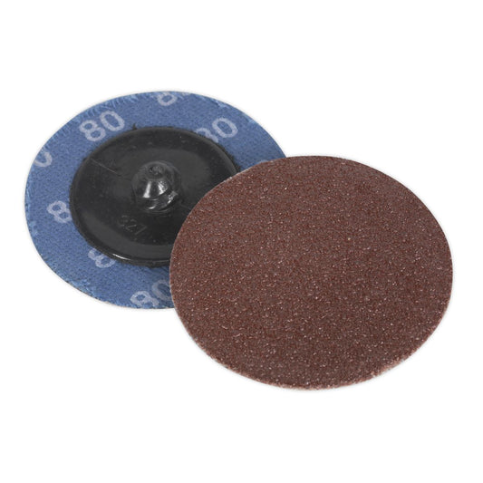 Sealey PTCQC5080 Quick-Change Sanding Disc Ø50mm 80Grit Pack of 10