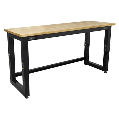 Sealey APMS22 Steel Adjustable Workbench with Wooden Worktop 1830mm - Heavy-Duty