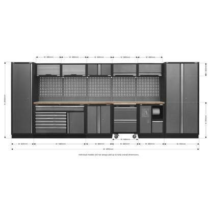 Sealey APMSSTACK15W Superline PRO® 4.9m Storage System - Pressed Wood Worktop