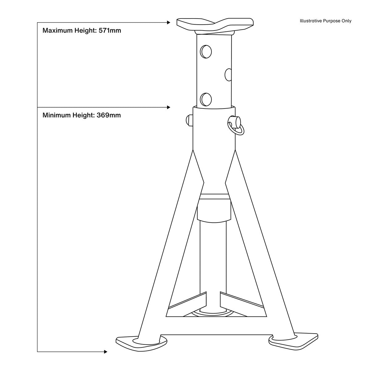 Sealey AS6G Premier Axle Stands (Pair) 6 Tonne Capacity per Stand - Green