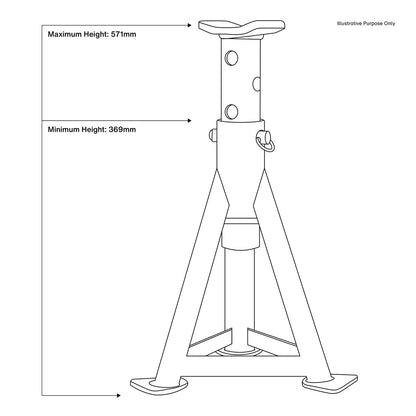 Sealey AS6G Premier Axle Stands (Pair) 6 Tonne Capacity per Stand - Green