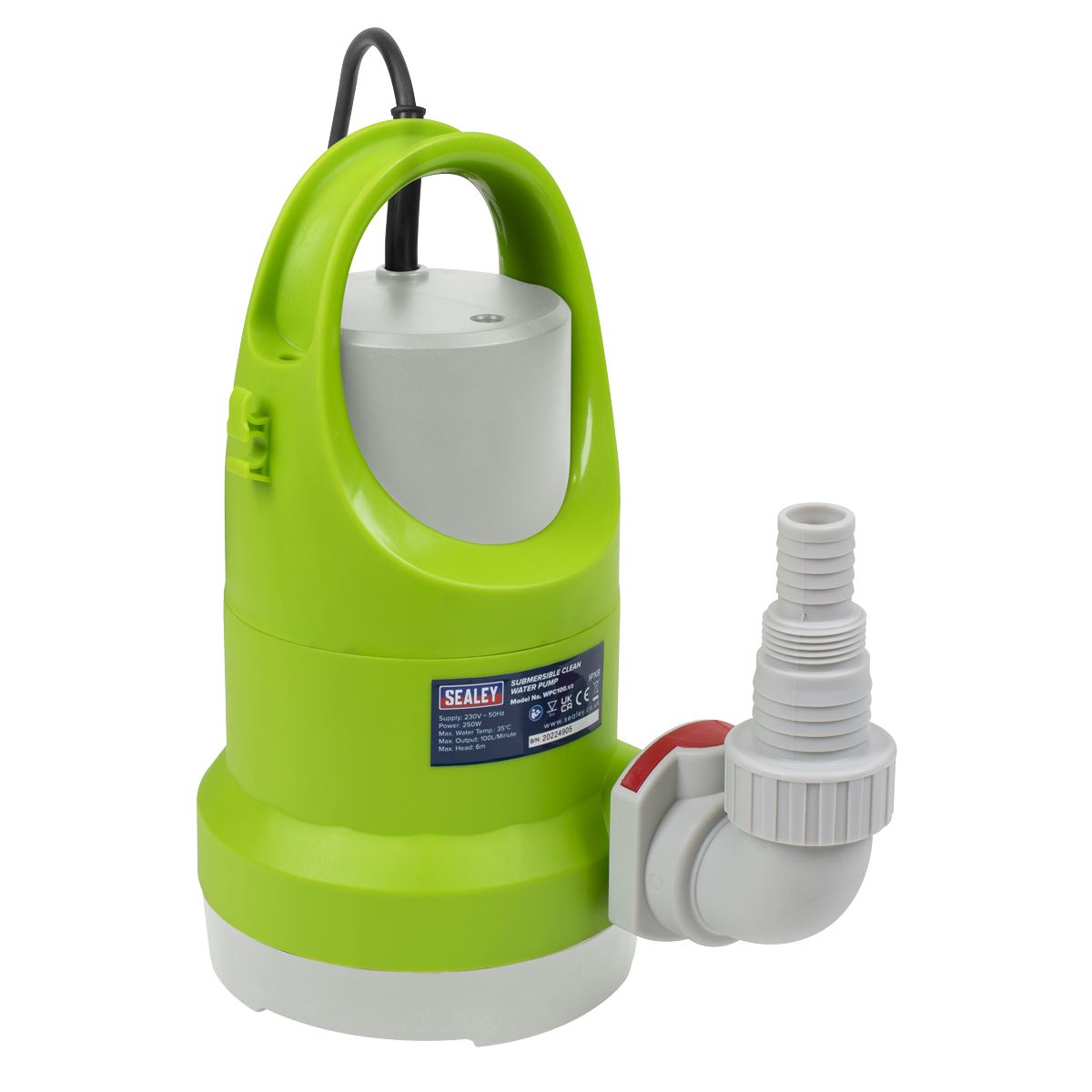 Sealey WPC100 Submersible Clean Water Pump 100L/min 230V