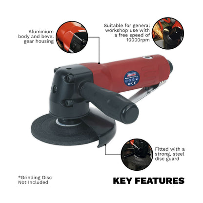 Sealey SA43 Air Angle Grinder Ø100mm Heavy-Duty