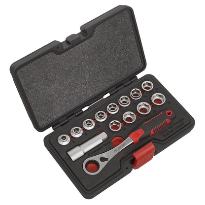 Sealey AK6926 Socket Set 14pc Go-Through Low Profile WallDrive® Metric