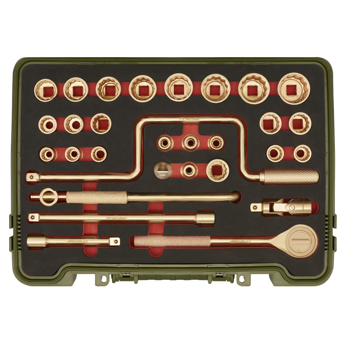 Sealey NS039 Socket Set 31pc 1/2"Sq Drive - Non-Sparking