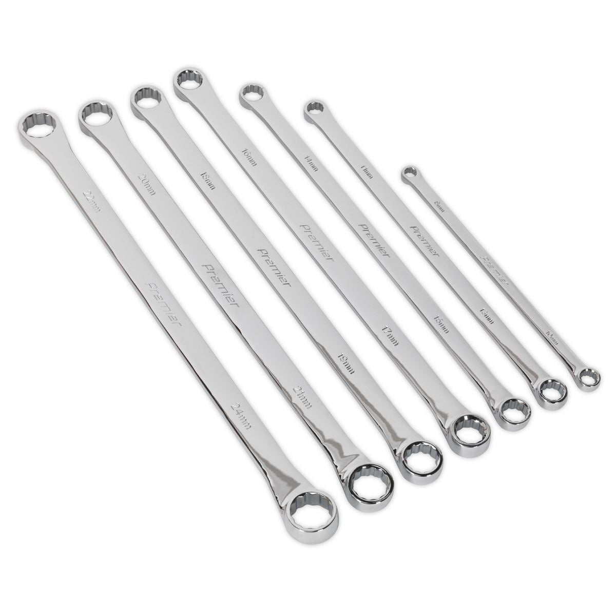 Sealey AK6311 Double End Ring Spanner Set 7pc Extra-Long Metric