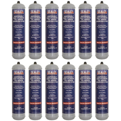 Sealey MIG/MIX/100/12 Gas Cylinder Disposable Carbon Dioxide/Argon 100g - Box of 12