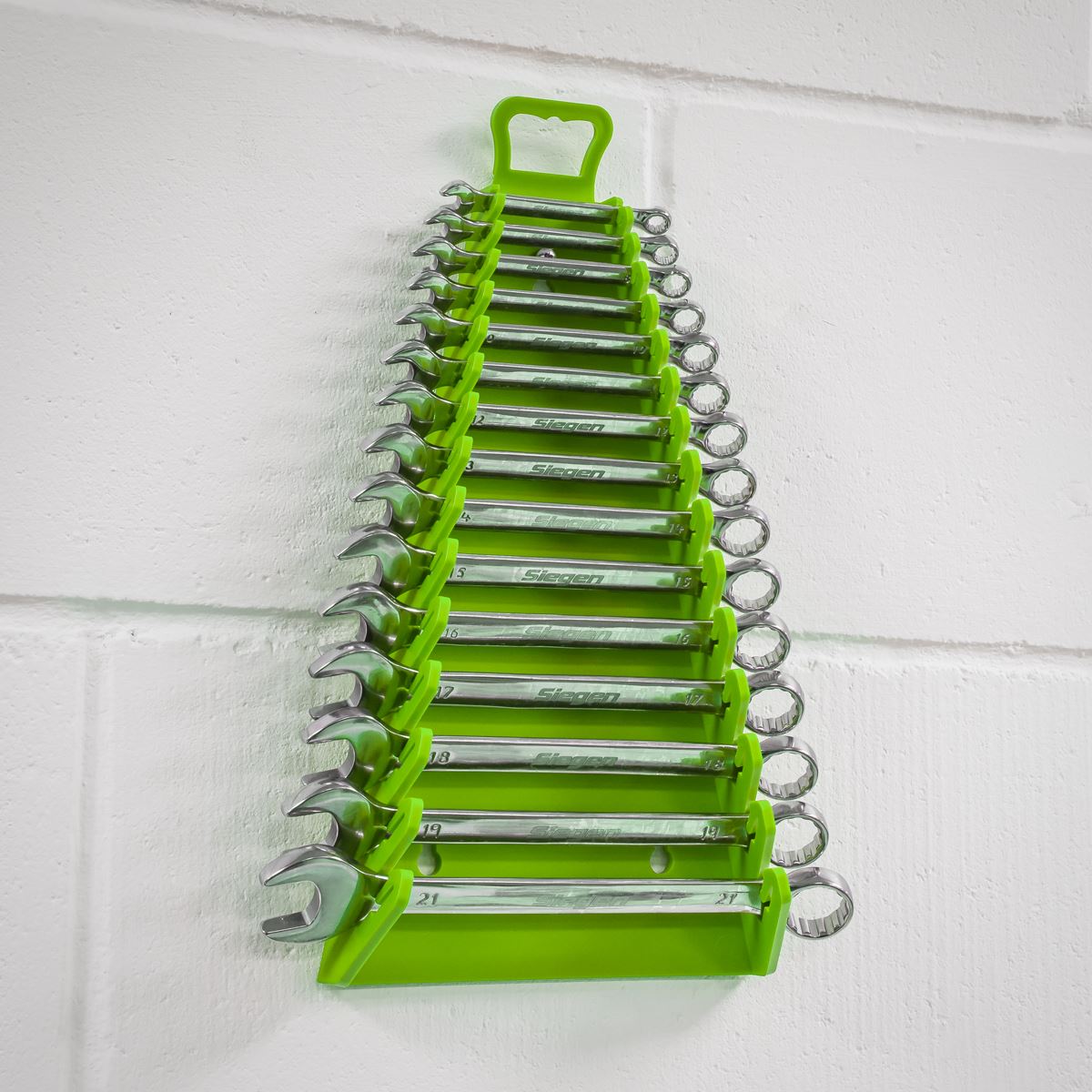 Sealey WR09HV Reverse Spanner Rack Capacity 15 Spanners Hi-Vis Green