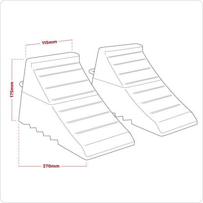 Sealey WC02 Rubber Wheel Chocks - Pair