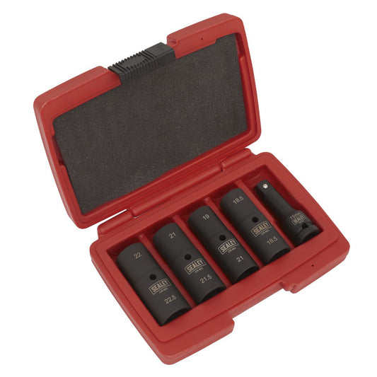 Sealey SX1820 Impact Socket Set 1/2"Sq Drive 77mm Double Ended 18.5 x 22.5mm - 5pc