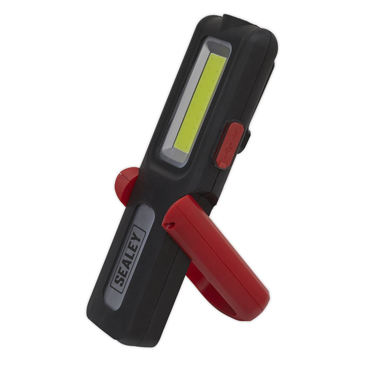 Sealey LED318R Rechargeable Inspection Light 5W COB & 3W SMD LED with Power Bank - Red