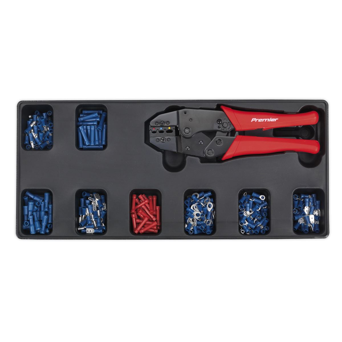 Sealey TBT16 Tool Tray with Ratchet Crimper & 325 Assorted Insulated Terminal Set