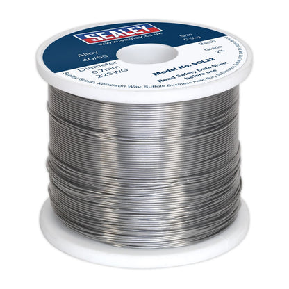 Sealey SOL22 Solder Wire Quick Flow 2% 0.7mm/22SWG 40/60.5kg Reel