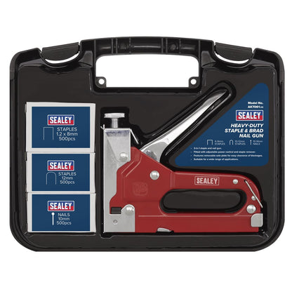 Sealey AK7061 Staple & Brad Nail Gun Heavy-Duty 4-14mm