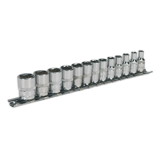 Sealey AK2691 Socket Set 13pc 1/4"Sq Drive WallDrive® - Metric