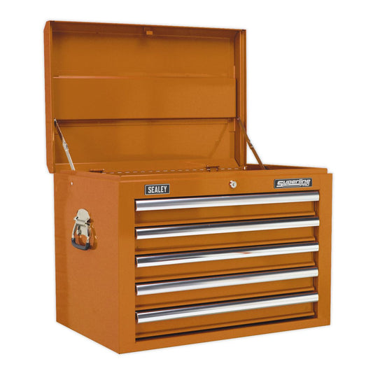 Sealey AP26059TO Topchest 5 Drawer with Ball-Bearing Slides - Orange