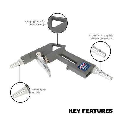 Sealey SA304 Air Blow Gun with Quick Release Connector