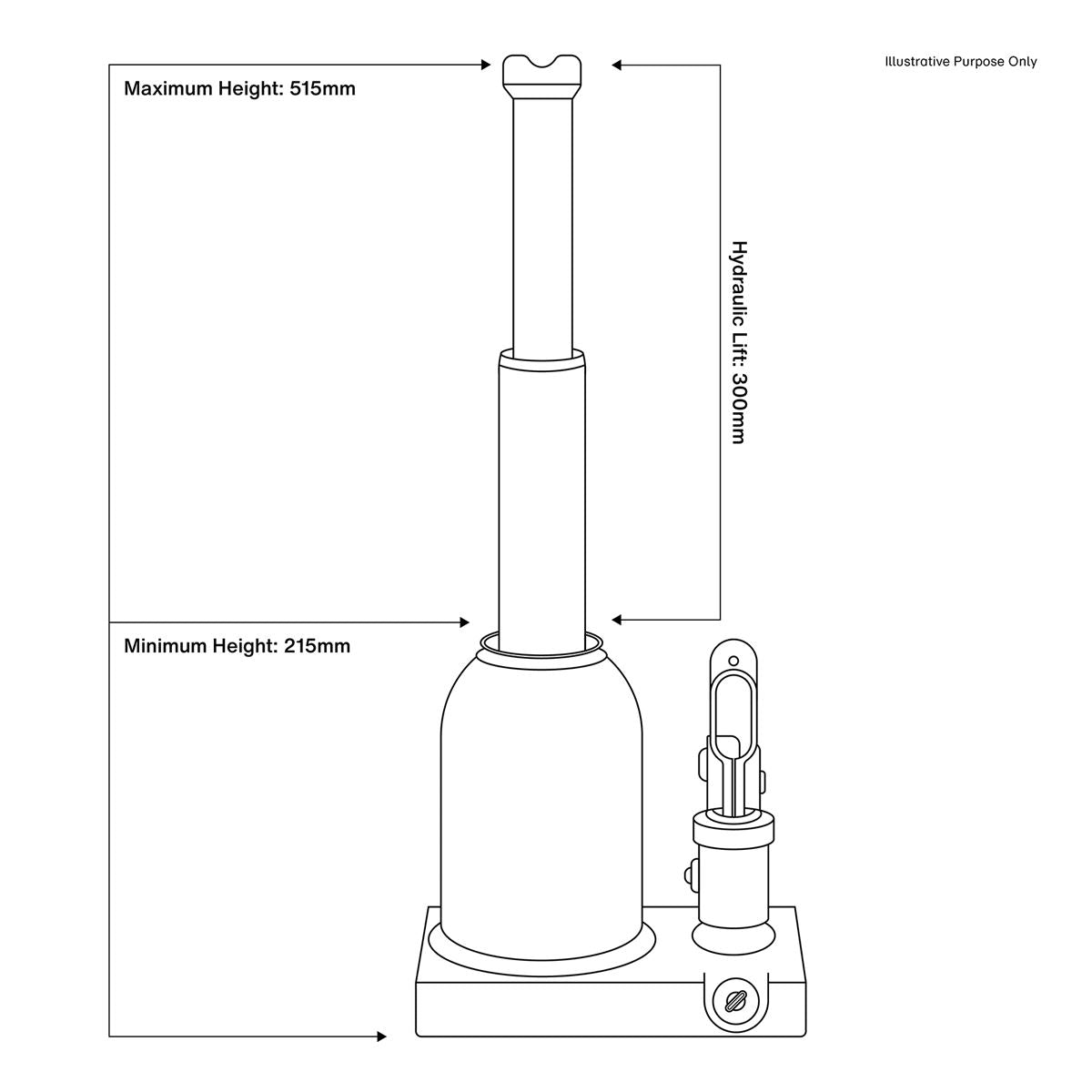 Sealey PTBJ5 Premier Telescopic Bottle Jack 5 Tonne