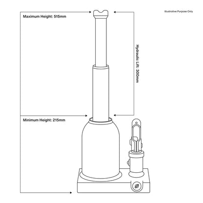 Sealey PTBJ5 Premier Telescopic Bottle Jack 5 Tonne