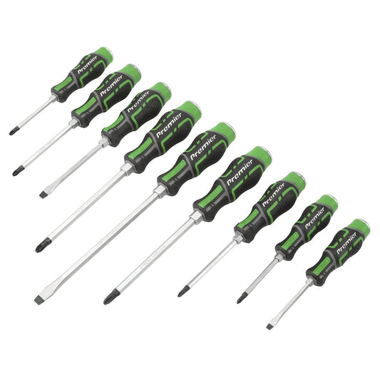 Sealey AK4941HV Hammer-Thru Screwdriver Set Hi-Vis Green 9pc