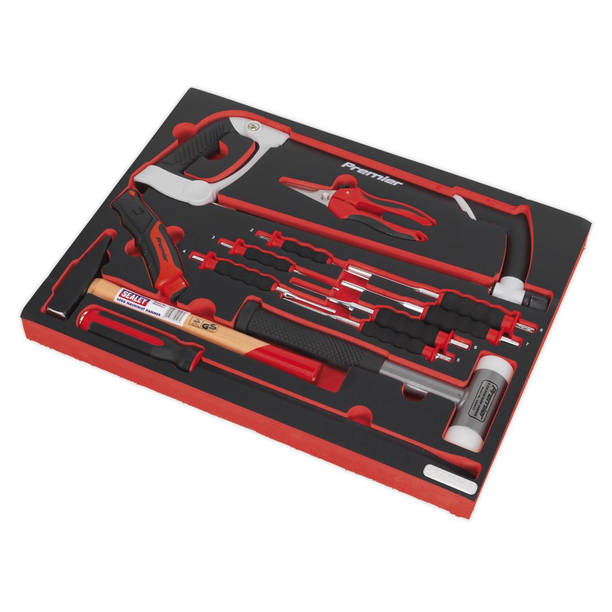 Sealey TBTP06EU Tool Tray with Hacksaw Hammers & Punches 13pc