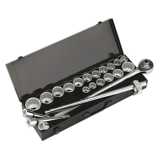 Sealey AK259/CRV Socket Set 22pc 3/4"Sq Drive 12-point WallDrive®