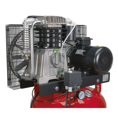 Sealey SACV52775B Air Compressor 270L Vertical Belt Drive 7.5hp 3ph 2-Stage with Cast Cylinders