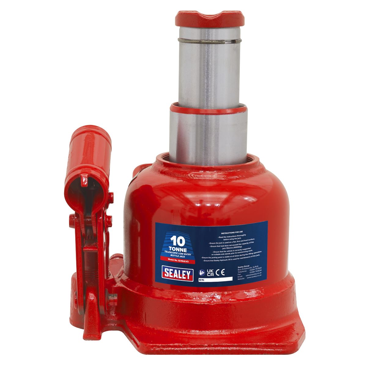 Sealey BJ10LE Low Profile Telescopic Bottle Jack 10 Tonne