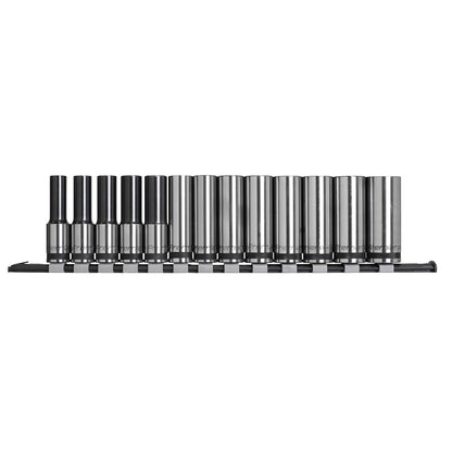 Sealey AK7995 Socket Set Deep 13pc 1/2"Sq Drive Metric - Premier Black