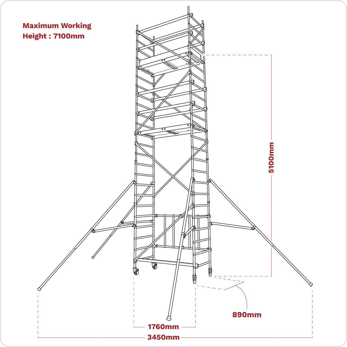 Sealey SSCL4 Platform Scaffold Tower Extension Pack 4 EN 1004-1