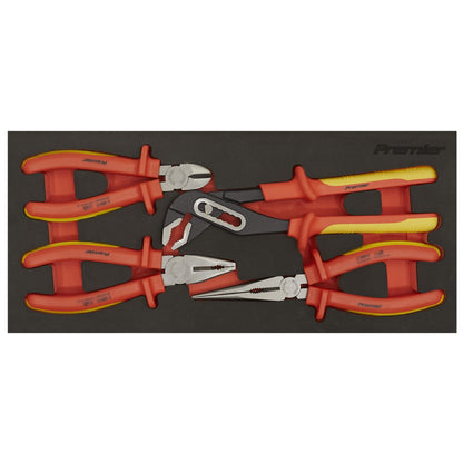 Sealey TBTE07 Insulated Pliers Set 4pc with Tool Tray - VDE Approved