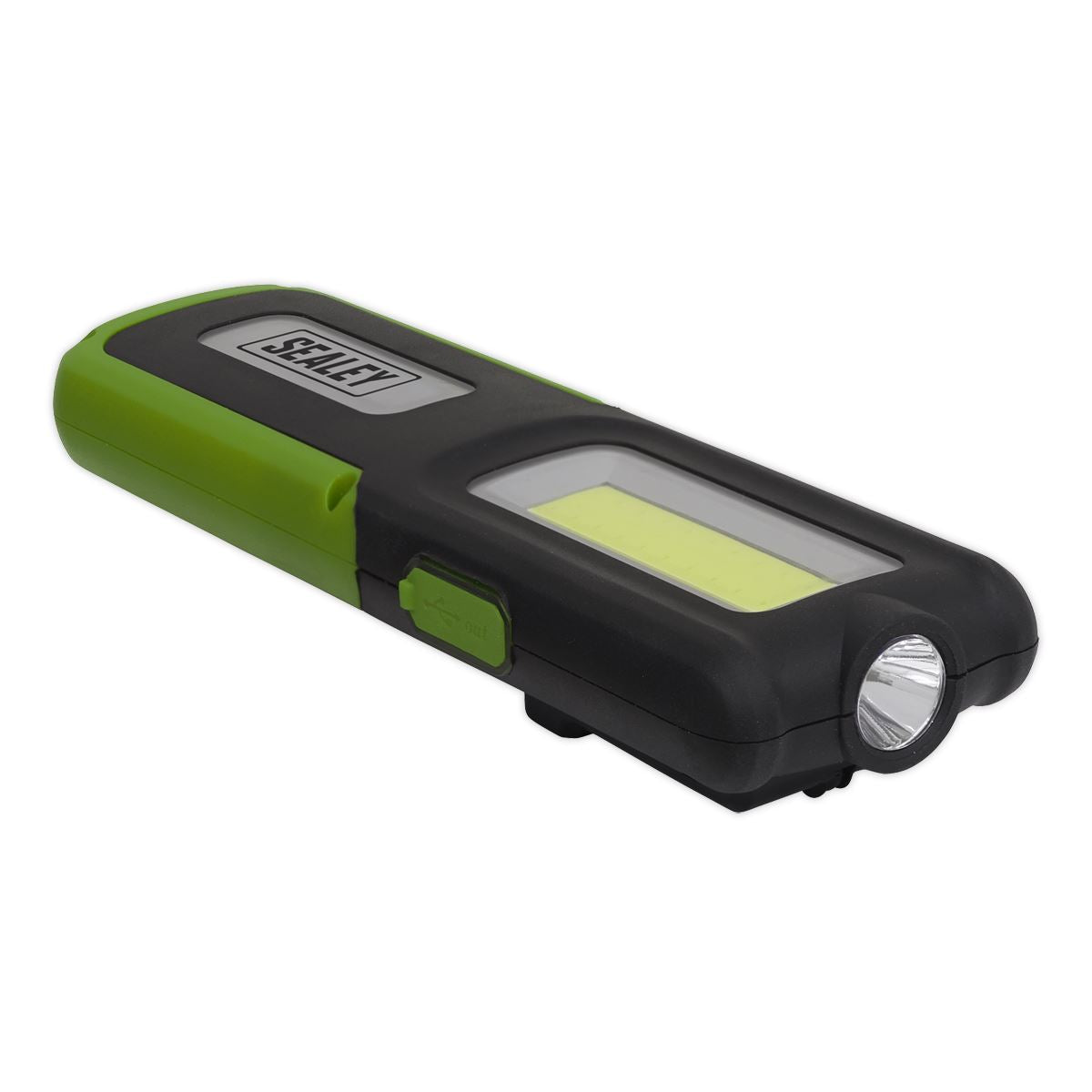 Sealey LED318G Rechargeable Inspection Light 5W COB & 3W SMD LED with Power Bank - Green