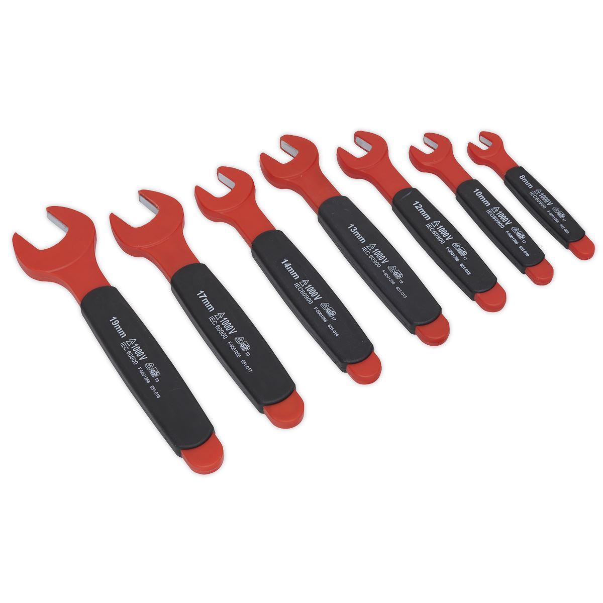 Sealey AK63171 Insulated Open-End Spanner Set 7pc VDE Approved