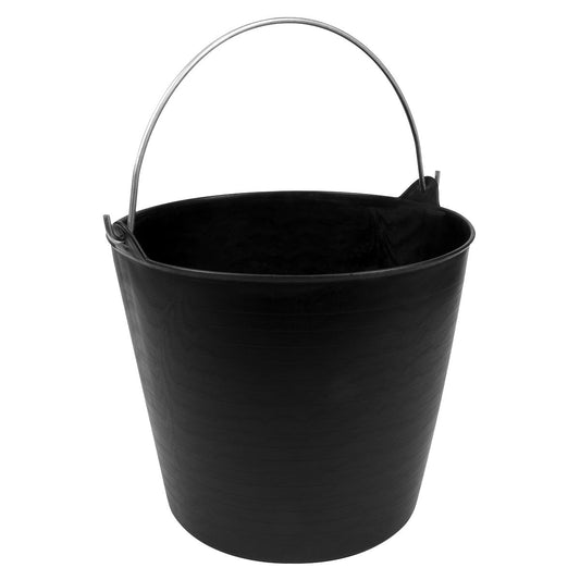 Sealey SFT26H Heavy-Duty Flexi Tub 26L with Metal Handle - Black