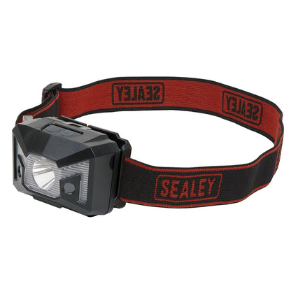 Sealey HT03LED Head Torch 3W SMD & 2 Red LED 3 x AAA Cell with Auto-Sensor