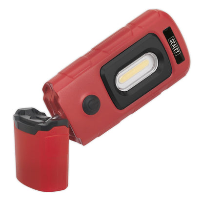 Sealey LED3601R Rechargeable 360° Inspection Light 3W COB & 1W SMD LED Red Lithium-Polymer