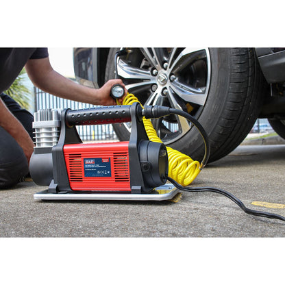 Sealey MAC07 Tyre Inflator/Mini Air Compressor 12V Heavy-Duty