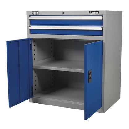 Sealey API8810 Industrial Cabinet 2 Drawer & 1 Shelf Double Locker