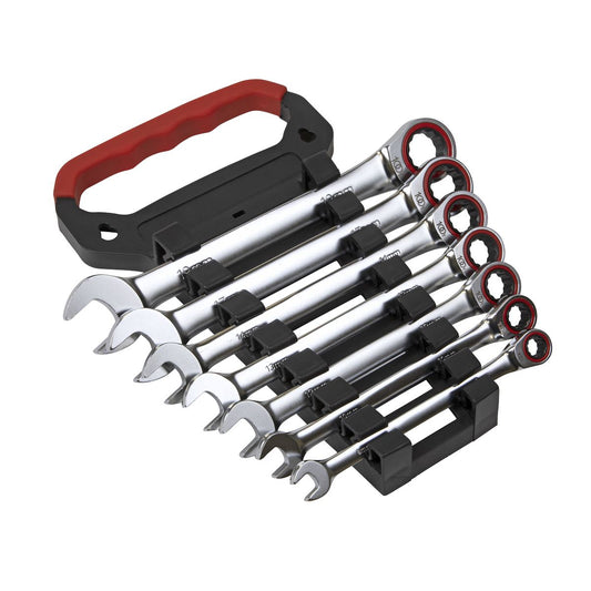 Sealey AK63941 Ratchet Combination Spanner Set 7pc Metric Premier Platinum