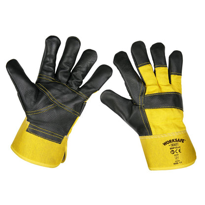 Sealey SSP13 Rigger's Gloves Hide Palm Pair