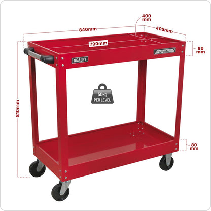 Sealey CX105 Workshop Trolley 2-Level Heavy-Duty