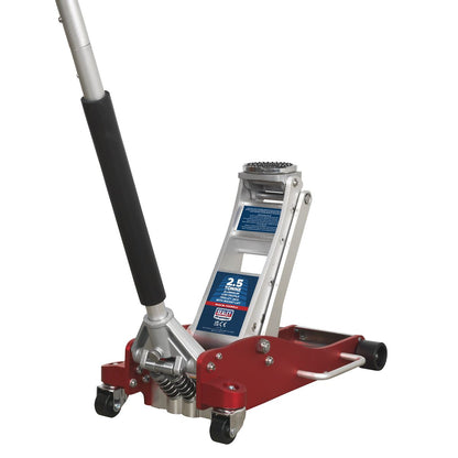 Sealey RJA2500 Premier Low Profile Aluminium Trolley Jack with Rocket Lift 2.5 Tonne