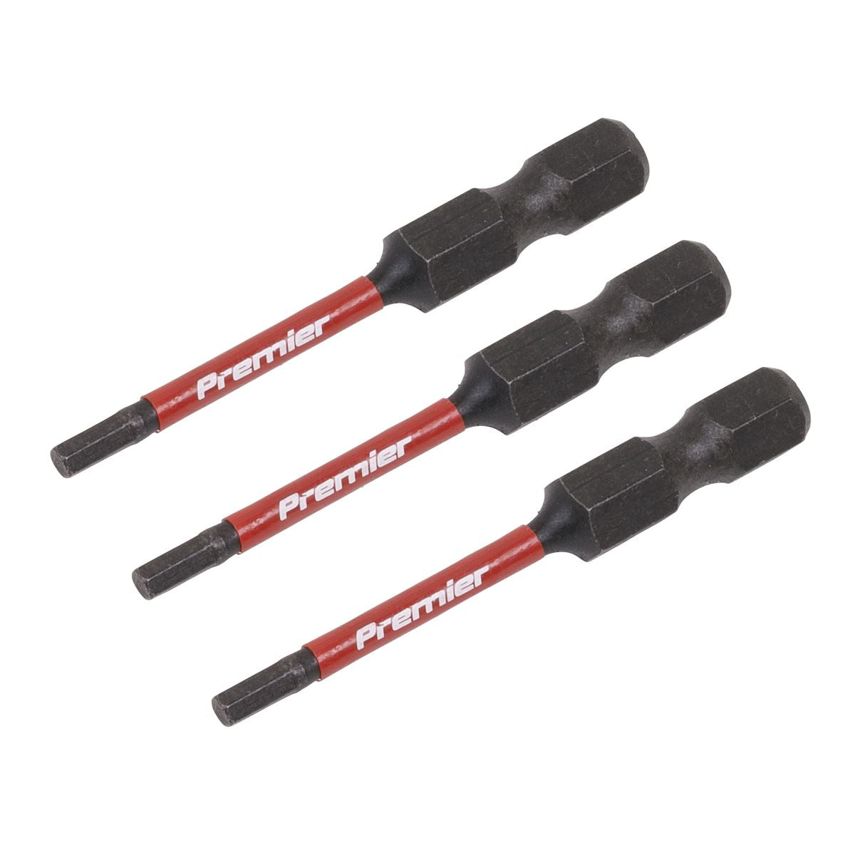 Sealey AK8235 Hex 2.5mm Impact Power Tool Bits 50mm - 3pc