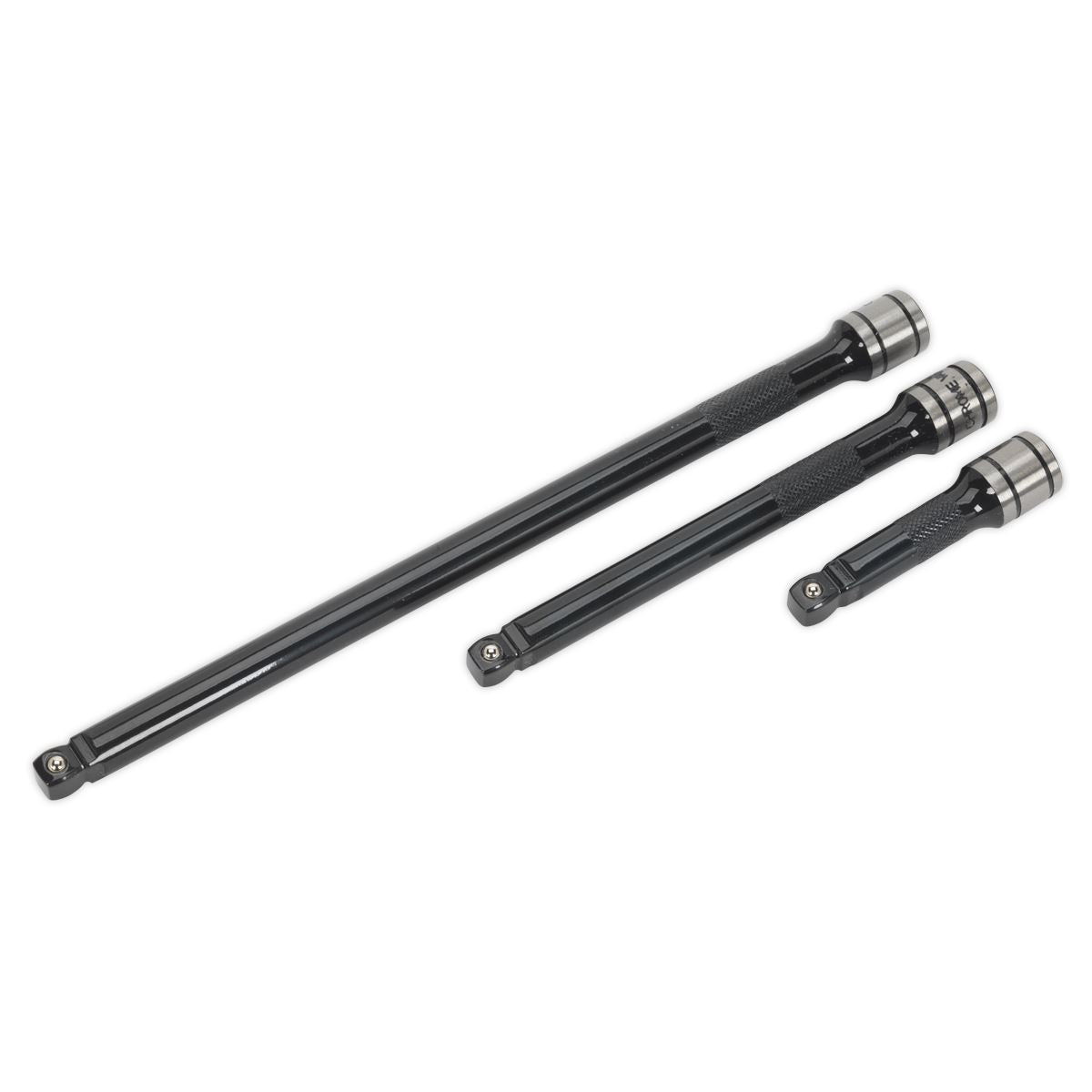 Sealey AK7691 Wobble/Rigid Extension Bar Set 3pc 3/8"Sq Drive  - Premier Black