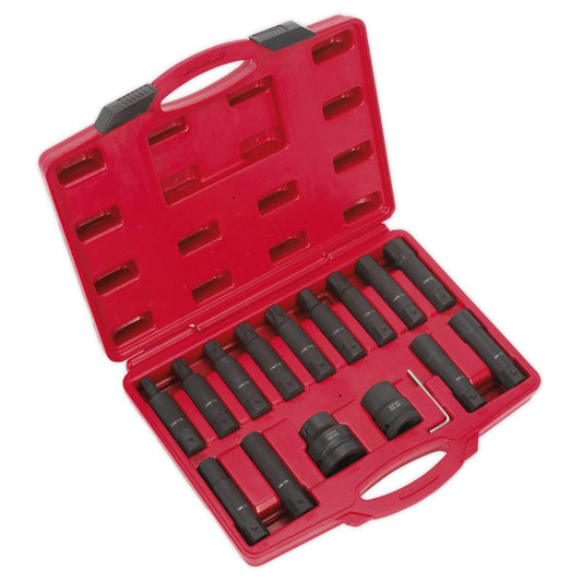 Sealey SX098 Impact Hex TRX-Star* & TRX-Star* Female Socket Bit Set 16pc 3/4" & 1"Sq Drive