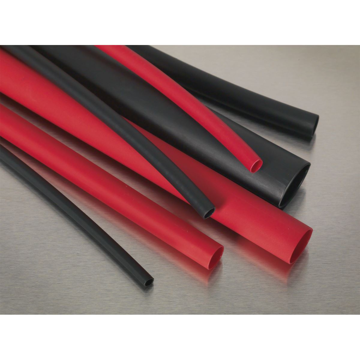 Sealey HSTAL72BR Heat Shrink Tubing Assortment 72pc Black & Red Adhesive Lined 200mm