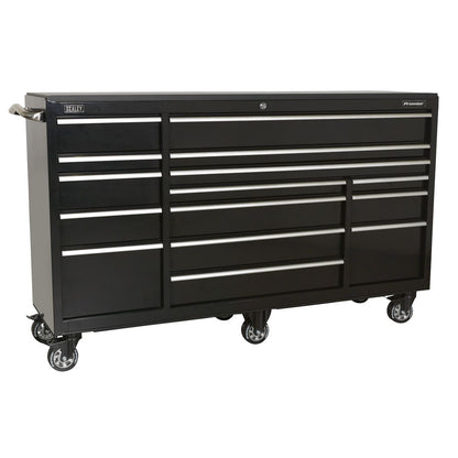 Sealey PTB183015 Rollcab 15 Drawer 1845mm Extra-Wide Heavy-Duty Black