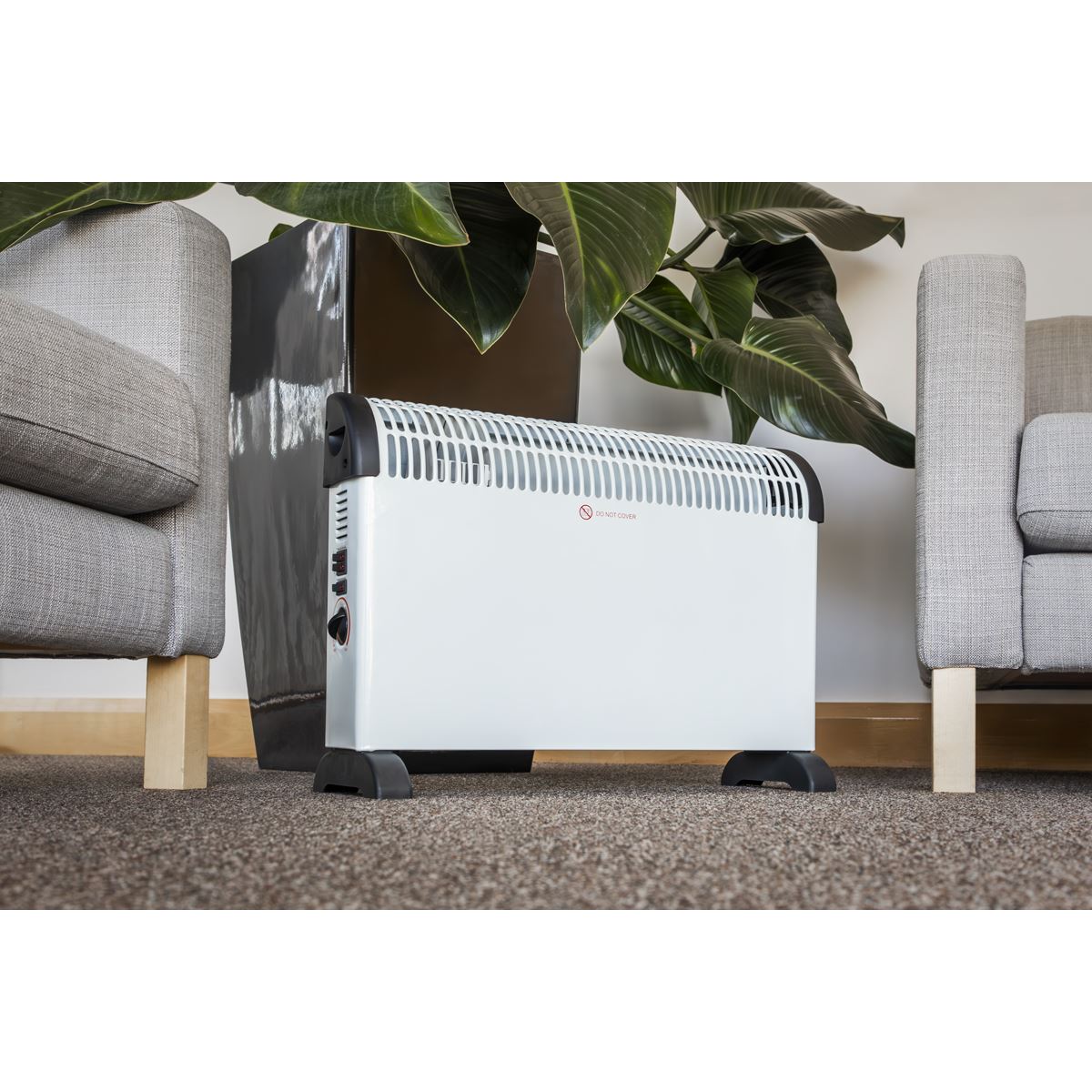 Sealey CD2005T Convector Heater 2000W 3 Heat Settings Thermostat Turbo Fan