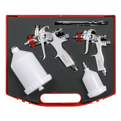 Sealey HVLP774 HVLP Gravity Feed Top Coat/Touch-Up Spray Gun Set