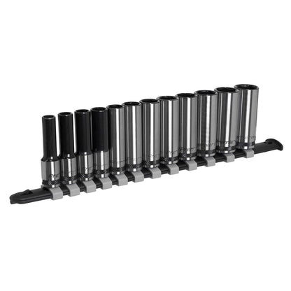 Sealey AK7993 Socket Set Deep 12pc 3/8"Sq Drive Metric - Premier Black